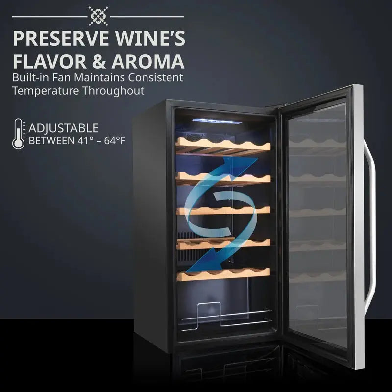 Ivation 16.9'' 24 Bottle Single Zone Freestanding Wine Refrigerator | Fridge.com