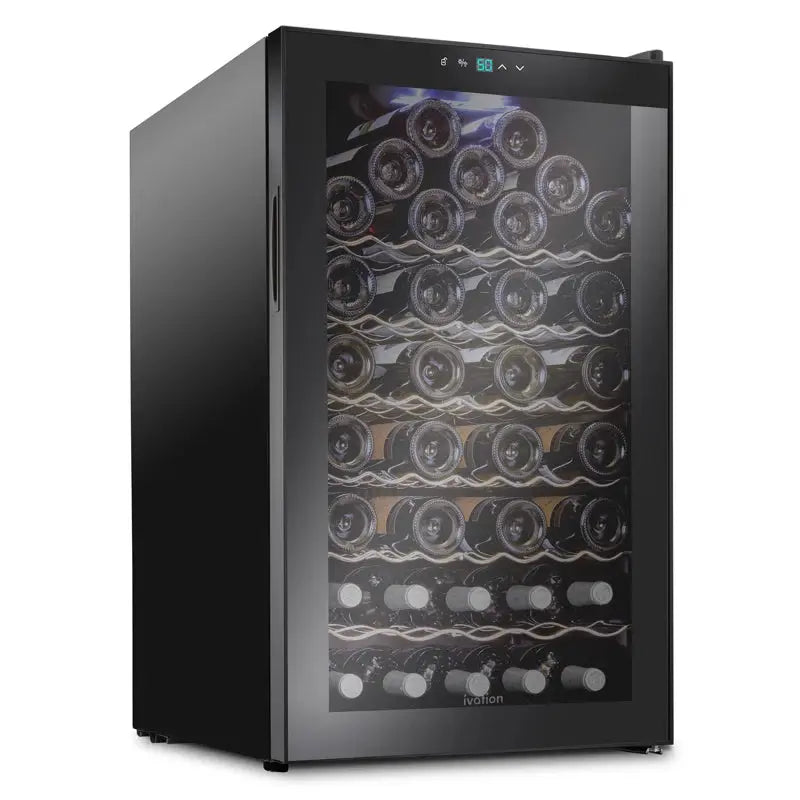 Ivation 19.5'' 51 Bottle Single Zone Freestanding Wine Refrigerator | Fridge.com