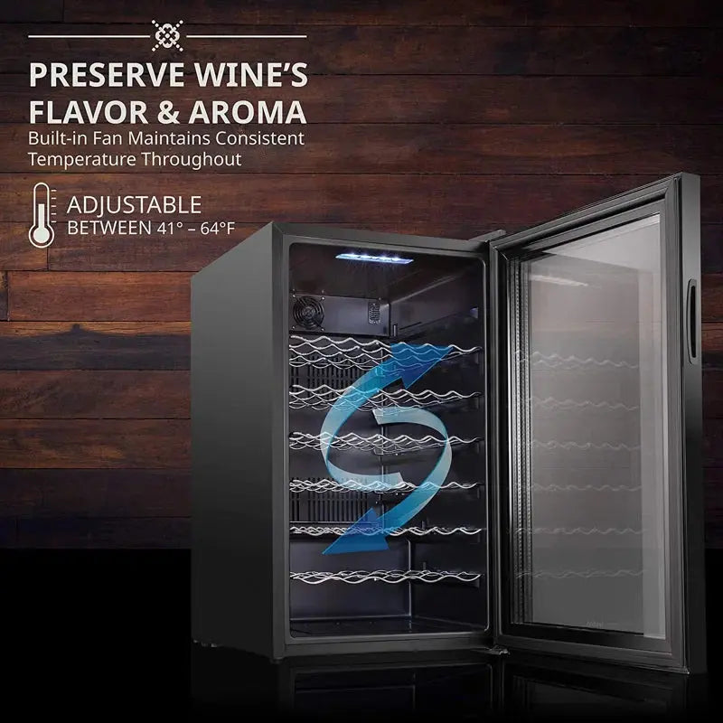 Ivation 19.5'' 51 Bottle Single Zone Freestanding Wine Refrigerator | Fridge.com