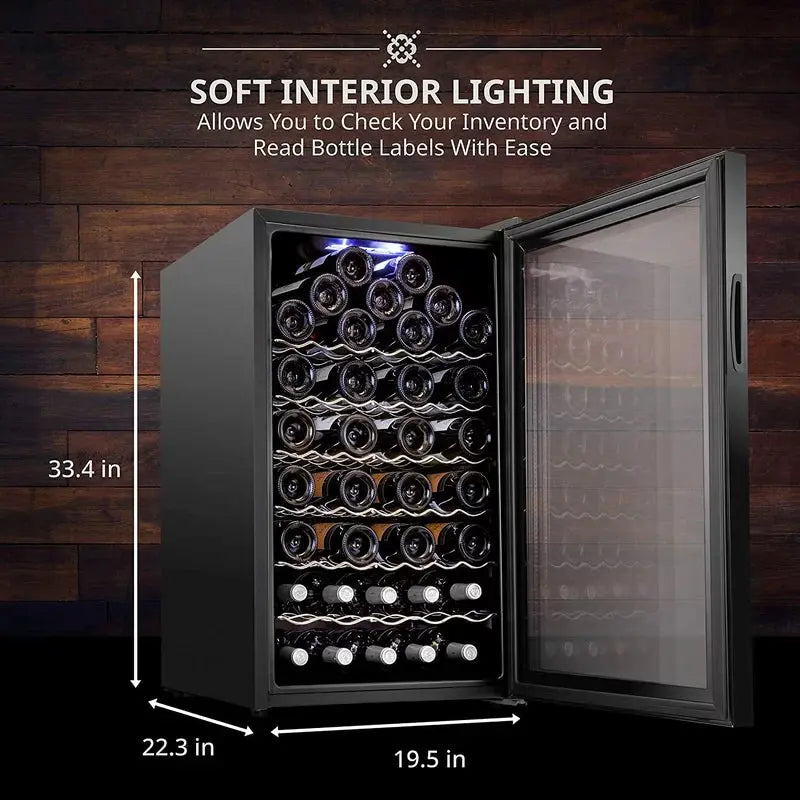 Ivation 19.5'' 51 Bottle Single Zone Freestanding Wine Refrigerator | Fridge.com