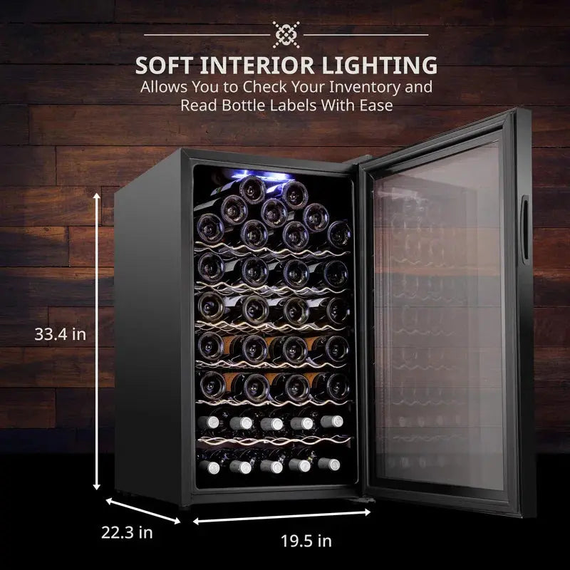 Ivation 19.5'' 51 Bottle Single Zone Freestanding Wine Refrigerator | Fridge.com