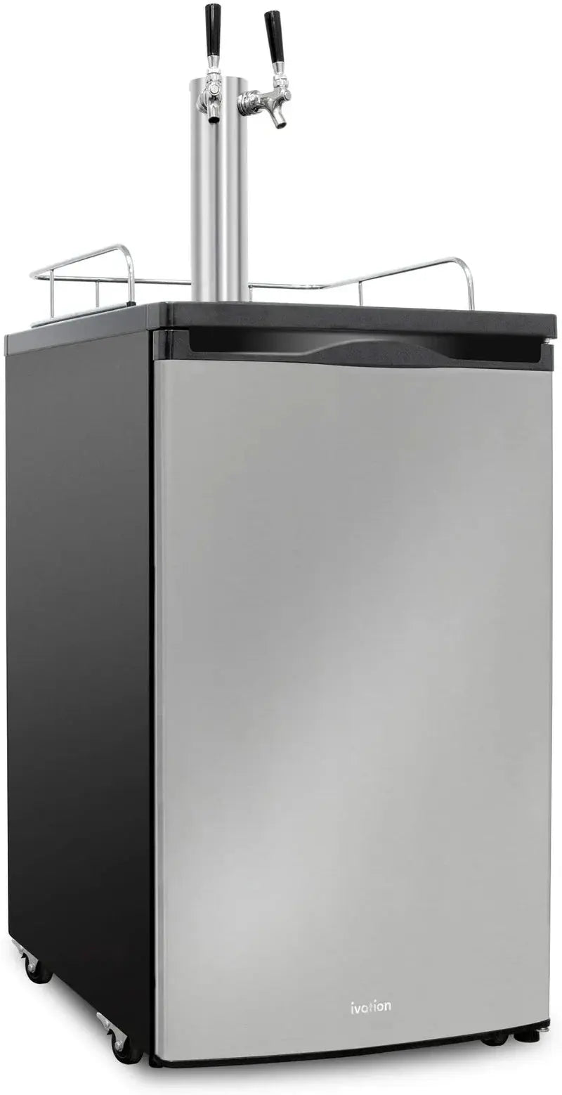 Ivation 4.9 Cubic Feet Dual Tap Freestanding Kegerator with Adjustable Temperature | Fridge.com