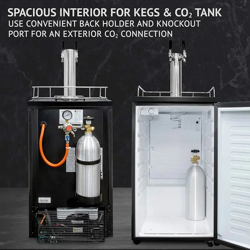 Ivation 4.9 Cubic Feet Dual Tap Freestanding Kegerator with Adjustable Temperature | Fridge.com