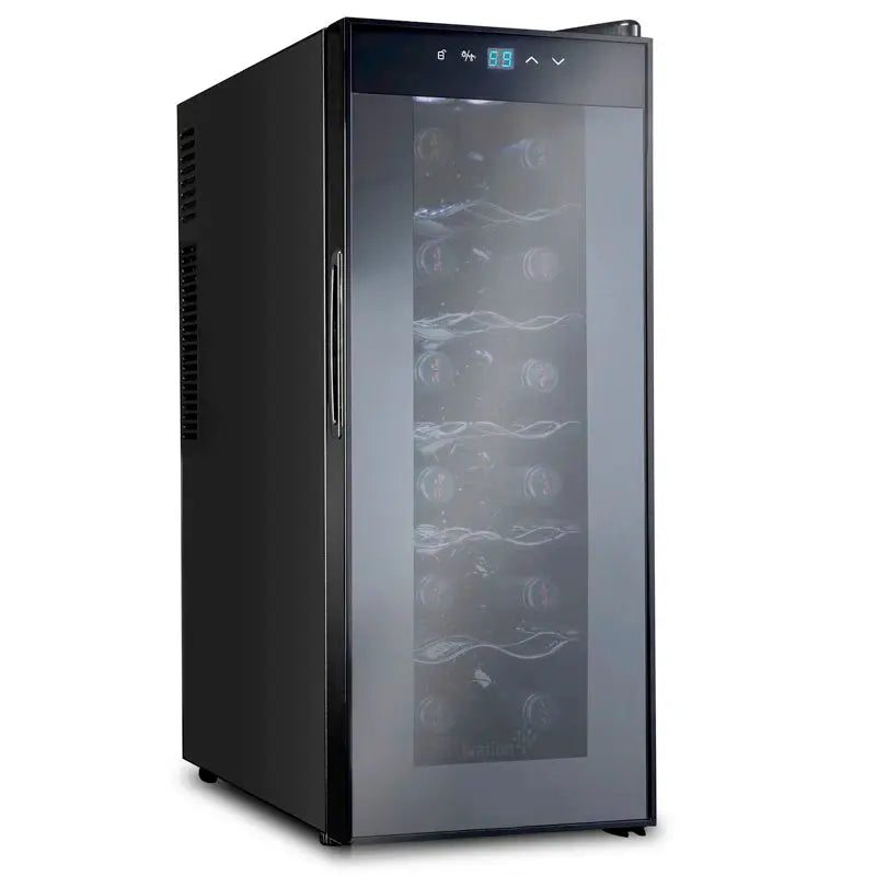 Ivation 9.9'' 12 Bottle Single Zone Freestanding Wine Refrigerator | Fridge.com