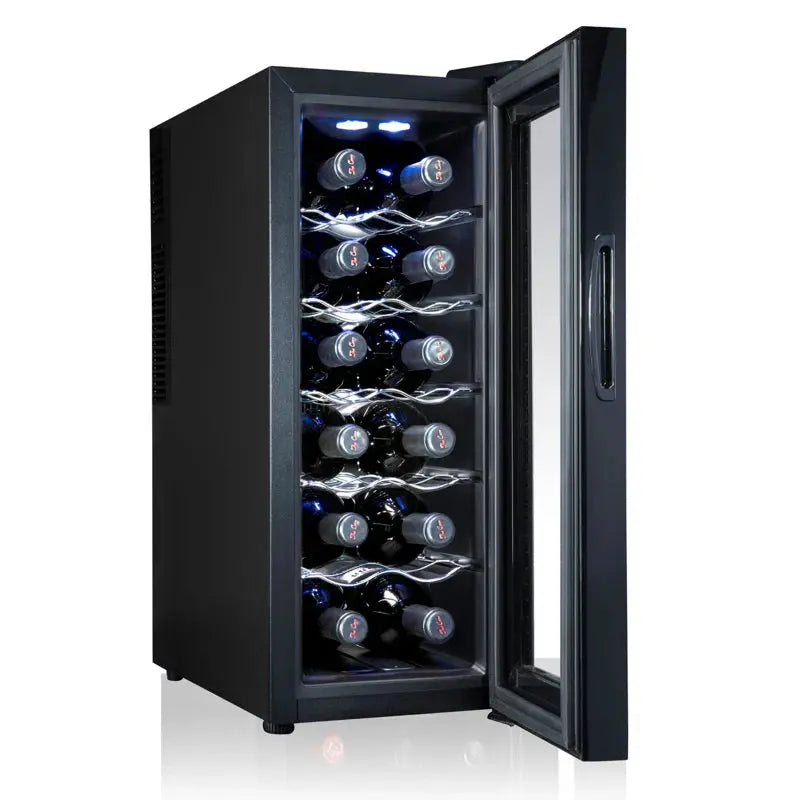 Ivation 9.9'' 12 Bottle Single Zone Freestanding Wine Refrigerator | Fridge.com