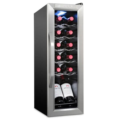 Ivation 9.9'' 12 Bottle Single Zone Freestanding Wine Refrigerator | Fridge.com