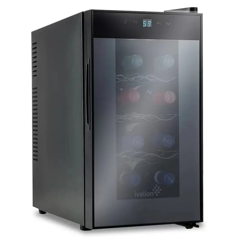 Ivation 9.9'' 8 Bottle Single Zone Freestanding Wine Refrigerator | Fridge.com