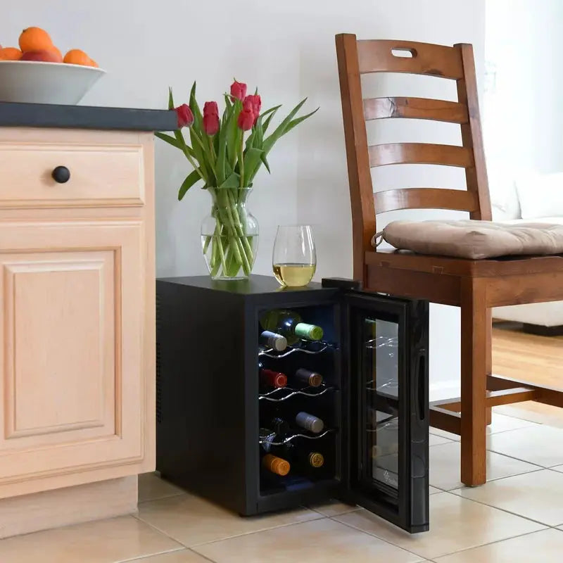 Ivation 9.9'' 8 Bottle Single Zone Freestanding Wine Refrigerator | Fridge.com