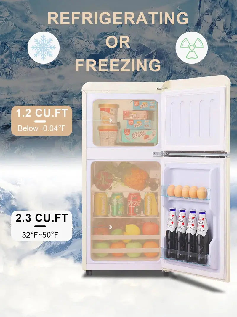 Jeremy Cass 3.5 Cubic Feet Portable Freestanding Mini Fridge with Freezer | Fridge.com