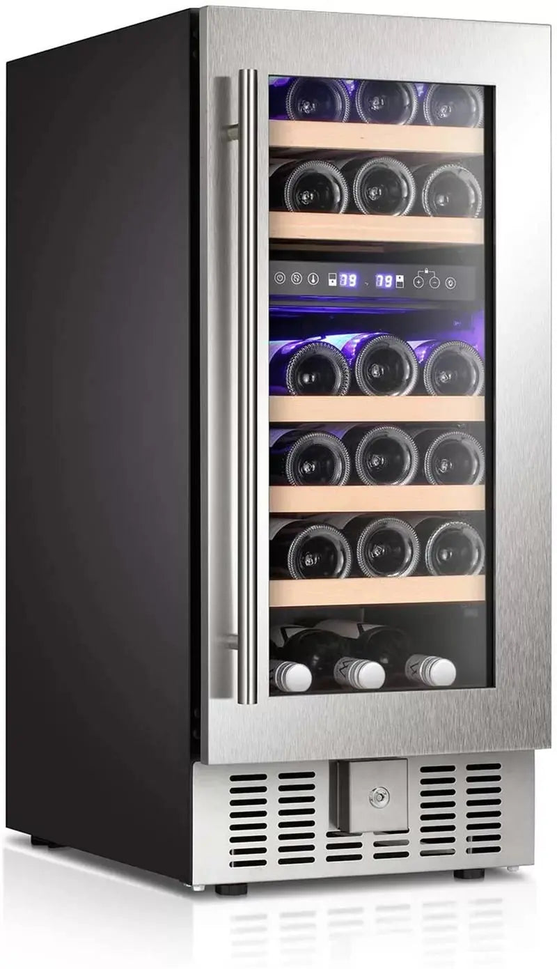 KELIVOL 22.7'' 28 Bottle Dual Zone Freestanding Wine Refrigerator | Fridge.com