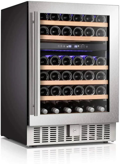 KELIVOL 22.7'' 46 Bottle Dual Zone Freestanding Wine Refrigerator | Fridge.com