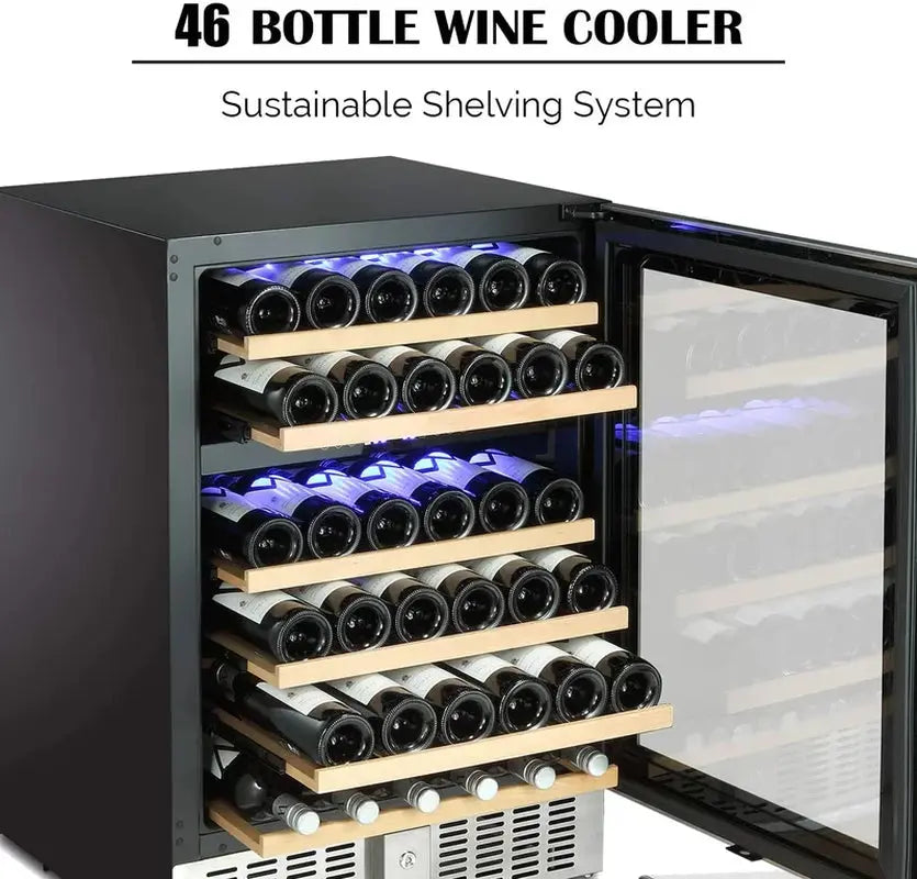 KELIVOL 22.7'' 46 Bottle Dual Zone Freestanding Wine Refrigerator | Fridge.com