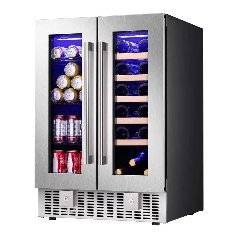 KELIVOL 23.4'' 18 Bottle and 66 Can Dual Zone Wine & Beverage Refrigerator | Fridge.com