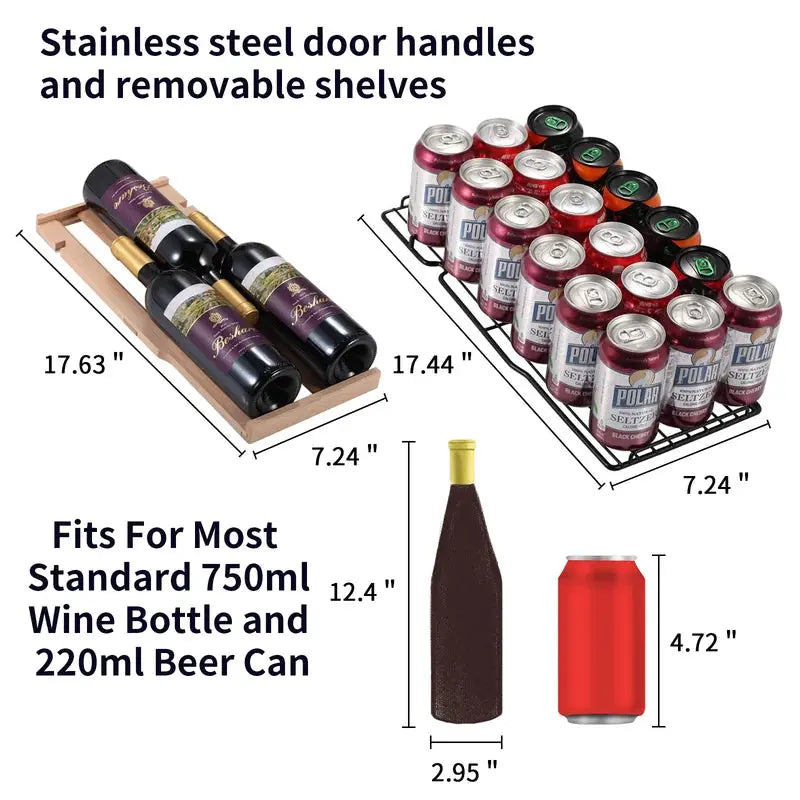 KELIVOL 23.4'' 18 Bottle and 66 Can Dual Zone Wine & Beverage Refrigerator | Fridge.com