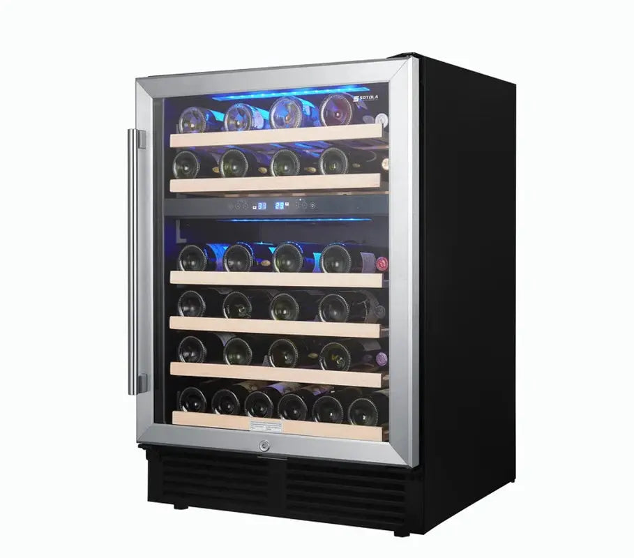 Kalafun 22.9'' 46 Bottle and Can Dual Zone Freestanding Wine & Beverage Refrigerator | Fridge.com