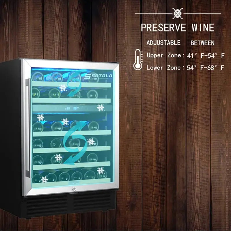 Kalafun 22.9'' 46 Bottle and Can Dual Zone Freestanding Wine & Beverage Refrigerator | Fridge.com