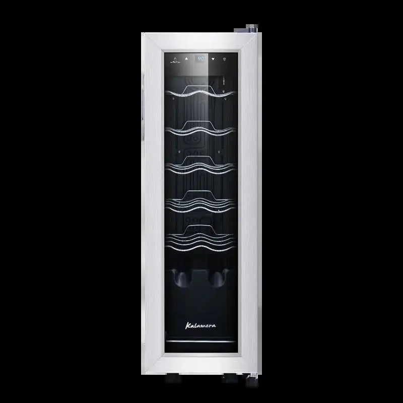 Kalamera 12 Bottle Free Standing Compressor Wine Cooler with Glass Door with Concealed Handle | Fridge.com