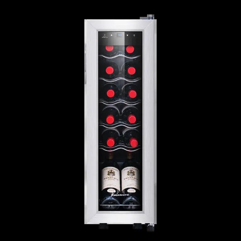 Kalamera 12 Bottle Free Standing Compressor Wine Cooler with Glass Door with Concealed Handle | Fridge.com