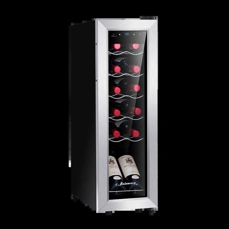 Kalamera 12 Bottle Free Standing Compressor Wine Cooler with Glass Door with Concealed Handle | Fridge.com