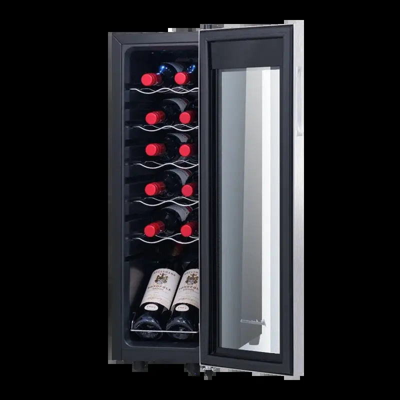 Kalamera 12 Bottle Free Standing Compressor Wine Cooler with Glass Door with Concealed Handle | Fridge.com