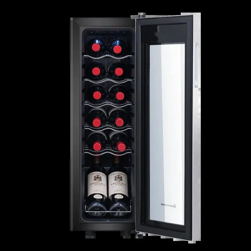 Kalamera 12 Bottle Free Standing Compressor Wine Cooler with Glass Door with Concealed Handle | Fridge.com