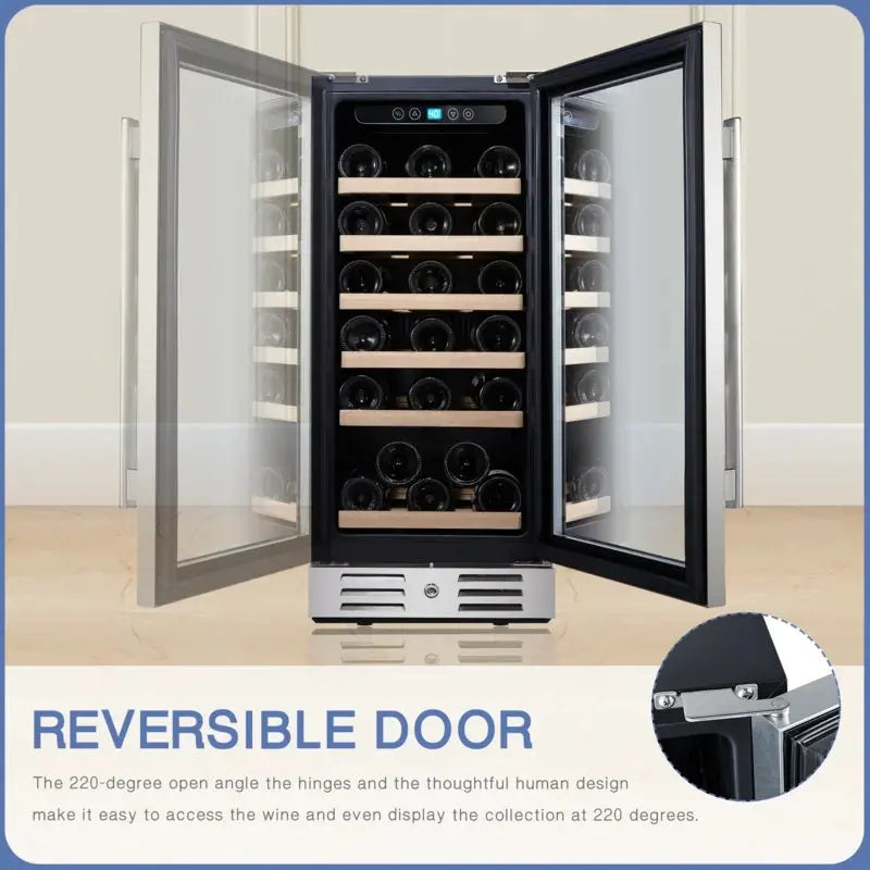 Kalamera 14.9'' 30 Bottle Single Zone Wine Refrigerator | Fridge.com