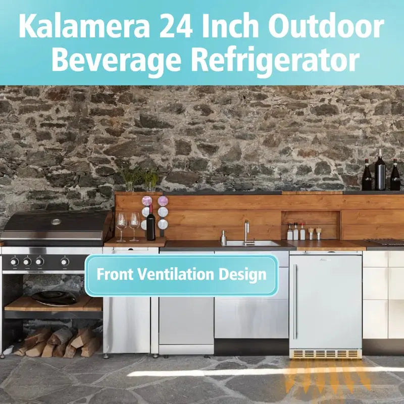 Kalamera 140 Cans (12 Oz.) 5.3 Cubic Feet Outdoor Rated Built-In Beverage Refrigerator | Fridge.com