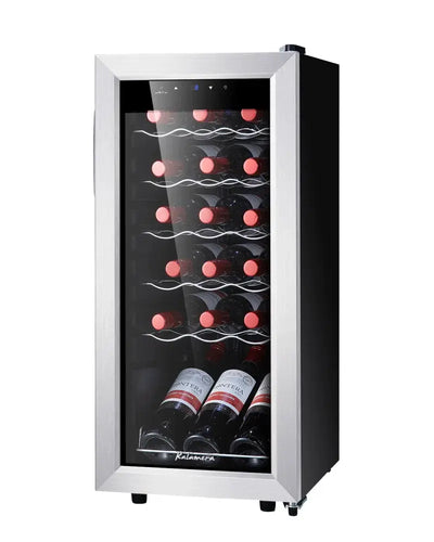 Kalamera 18 Bottle Free Standing Compressor Wine Cooler with Glass Door with Concealed Handle | Fridge.com