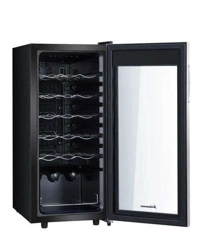 Kalamera 18 Bottle Free Standing Compressor Wine Cooler with Glass Door with Concealed Handle | Fridge.com