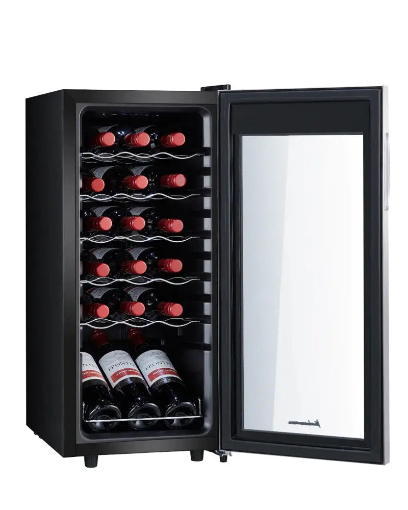 Kalamera 18 Bottle Free Standing Compressor Wine Cooler with Glass Door with Concealed Handle | Fridge.com