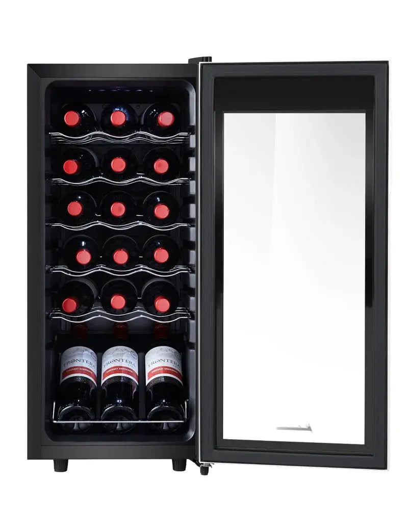 Kalamera 18 Bottle Free Standing Compressor Wine Cooler with Glass Door with Concealed Handle | Fridge.com