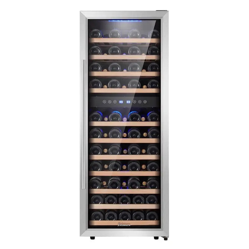 Kalamera 19.5'' 73 Bottle Dual Zone Freestanding Wine Refrigerator | Fridge.com