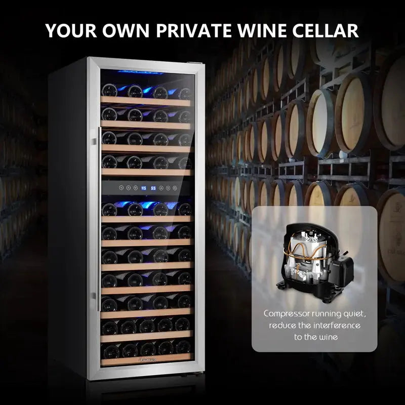 Kalamera 19.5'' 73 Bottle Dual Zone Freestanding Wine Refrigerator | Fridge.com