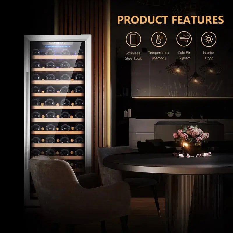 Kalamera 22.8'' 80 Bottle Single Zone Freestanding Wine Refrigerator | Fridge.com