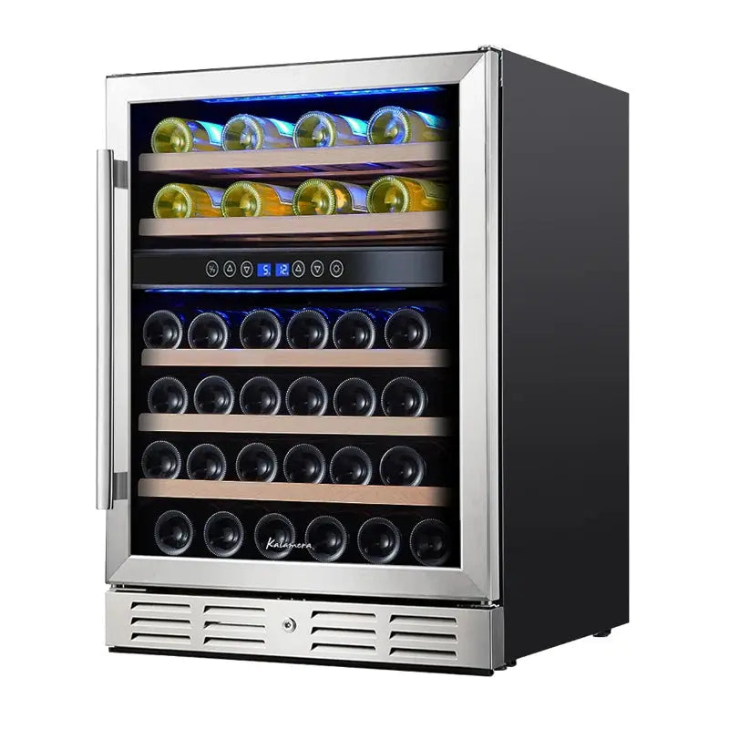 Kalamera 23.5'' 46 Bottle Dual Zone Wine Refrigerator | Fridge.com