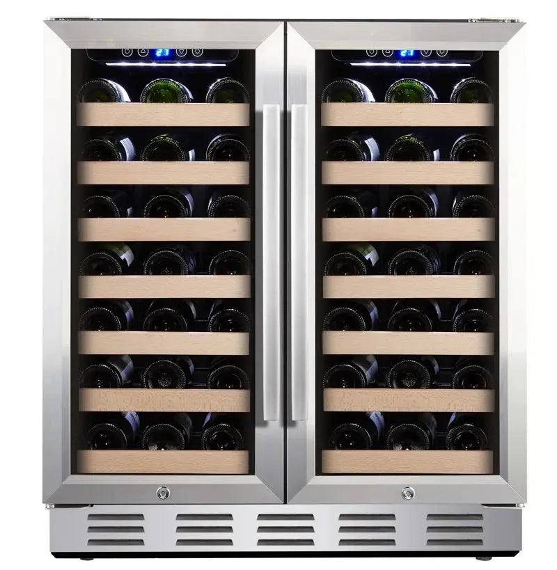 Kalamera 30.5'' 66 Bottle Dual Zone Built-In Wine Refrigerator | Fridge.com