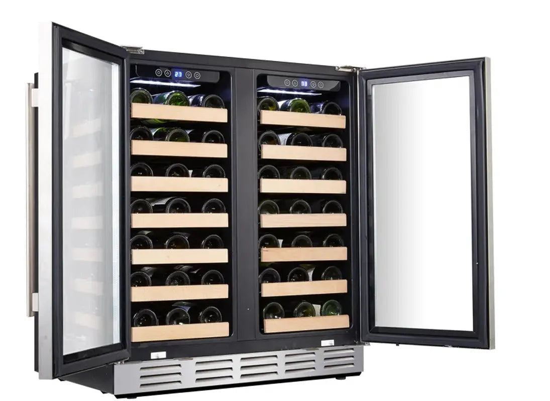 Kalamera 30.5'' 66 Bottle Dual Zone Built-In Wine Refrigerator | Fridge.com