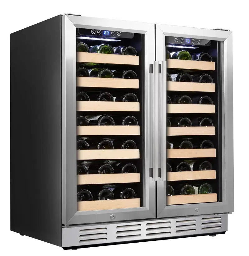 Kalamera 30.5'' 66 Bottle Dual Zone Built-In Wine Refrigerator | Fridge.com