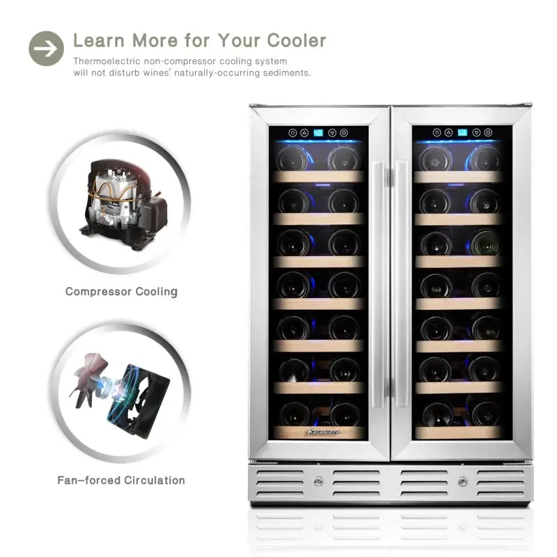 Kalamera 40 Bottle Dual Zone Built-In Wine Refrigerator | Fridge.com