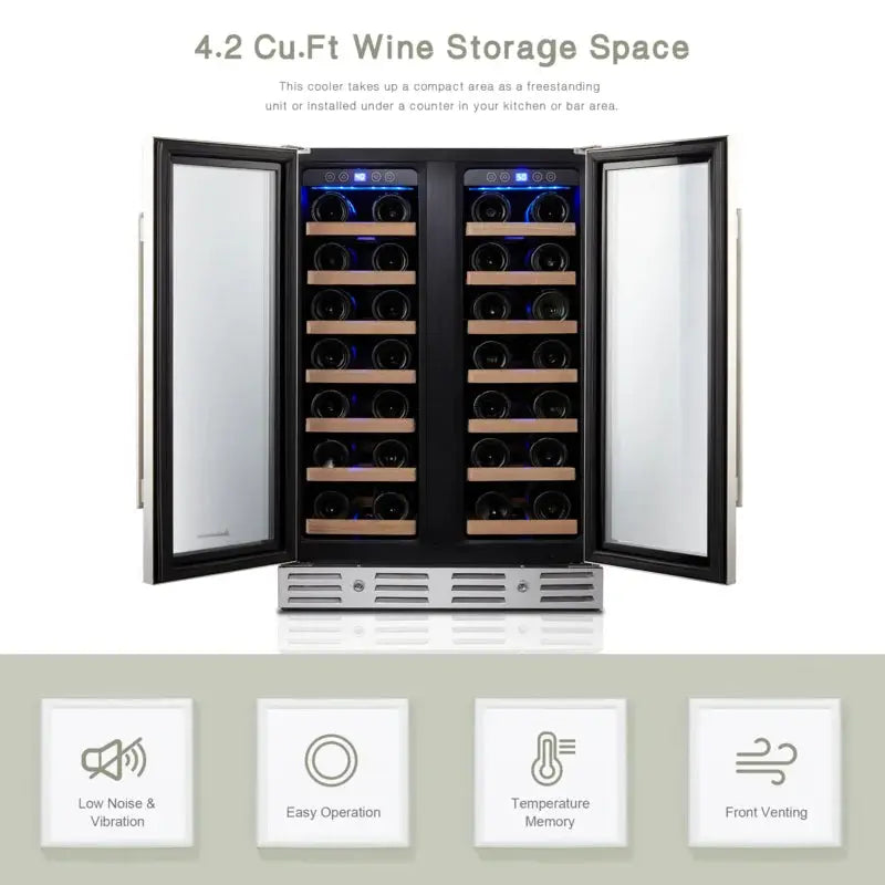 Kalamera 40 Bottle Dual Zone Built-In Wine Refrigerator | Fridge.com