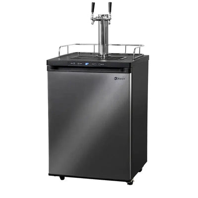 Kegco 1 Cubic Feet Black Dual Tap Freestanding Kegerator with Adjustable Temperature | Fridge.com