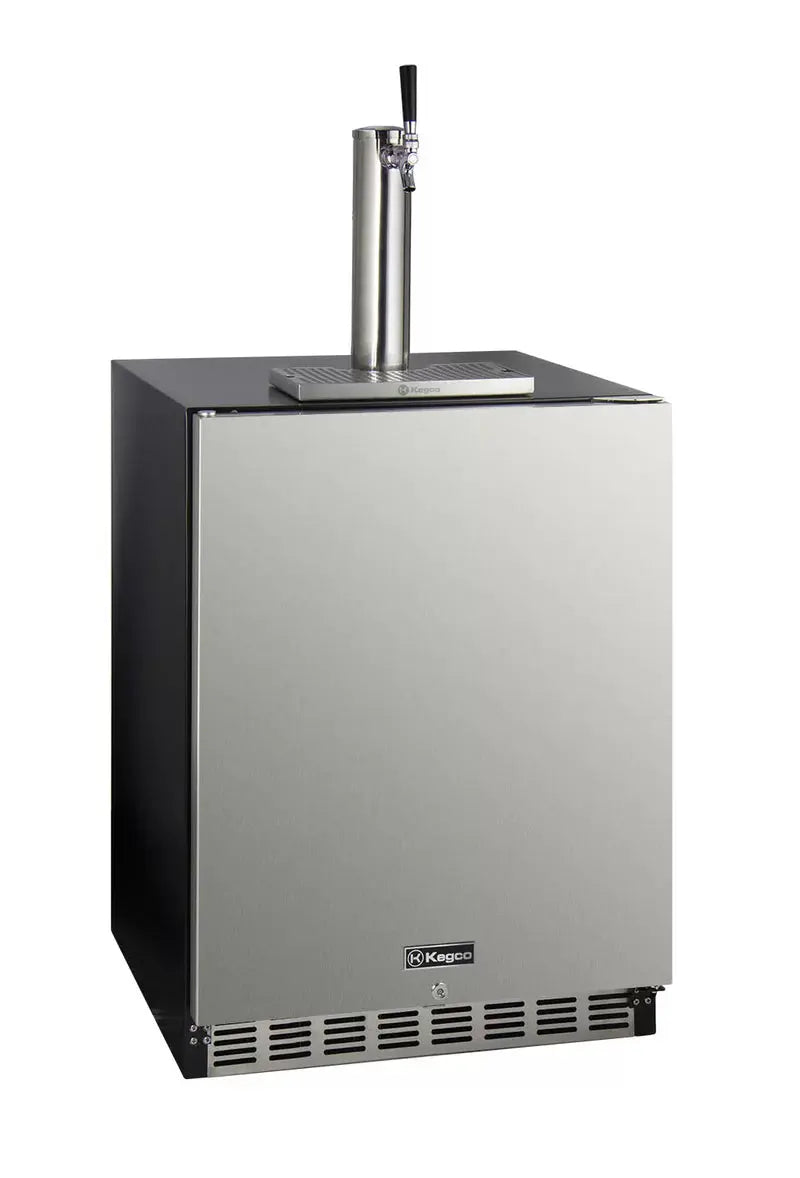 Kegco 4.87 Cubic Feet Gray Single Tap Sixth Barrel Freestanding Kegerator with Door Lock and Adjustable Temperature | Fridge.com