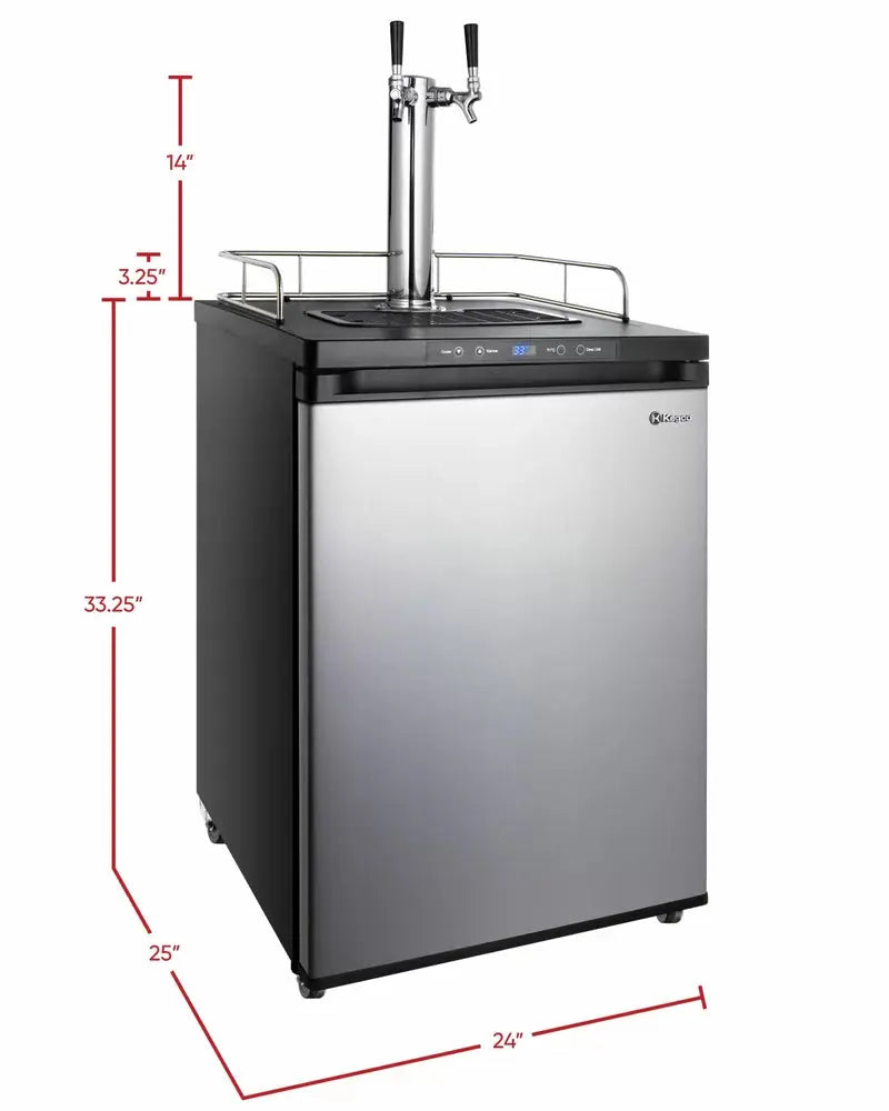 Kegco 5.6 Cubic Feet Dual Tap Freestanding Kegerator with Adjustable Temperature | Fridge.com