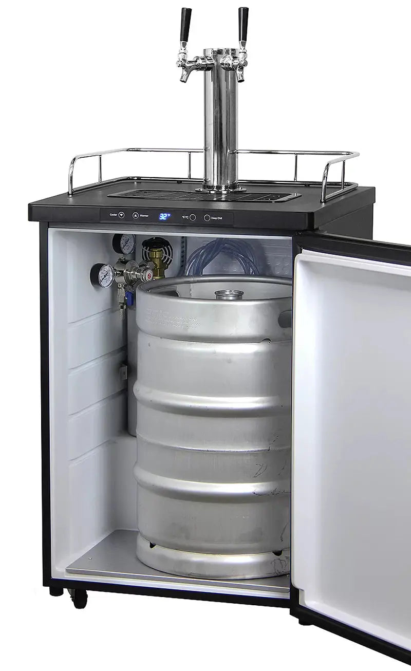 Kegco 5.6 Cubic Feet Dual Tap Freestanding Kegerator with Adjustable Temperature | Fridge.com