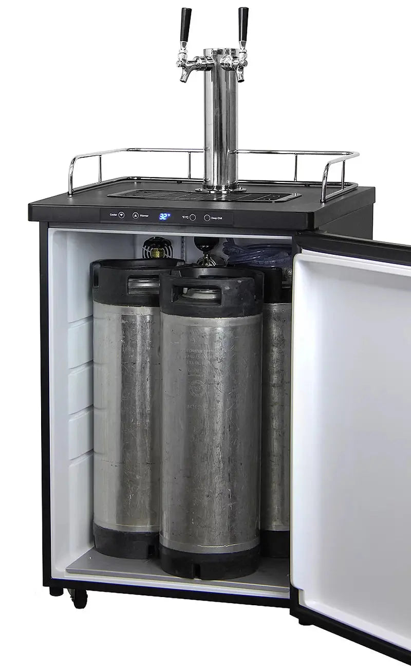 Kegco 5.6 Cubic Feet Dual Tap Freestanding Kegerator with Adjustable Temperature | Fridge.com