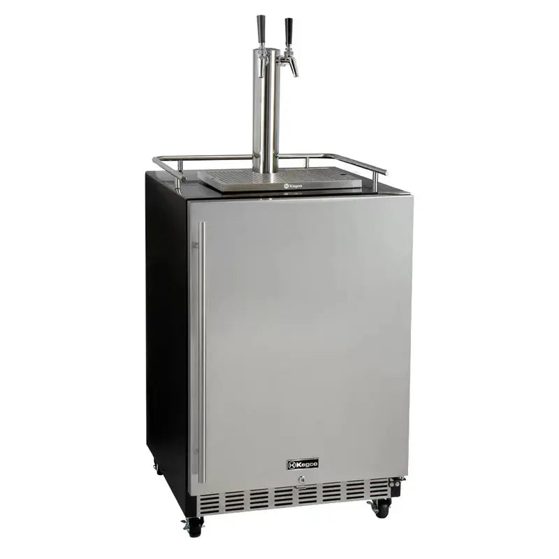 Kegco 6.6 Cubic Feet Stainless Steel Dual Tap Built-In Kegerator with Door Lock and Adjustable Temperature | Fridge.com