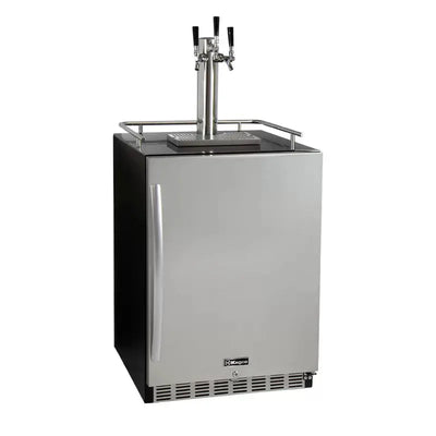 Kegco 6.6 Cubic Feet Stainless Steel Triple Tap Built-In Kegerator with Door Lock and Adjustable Temperature | Fridge.com