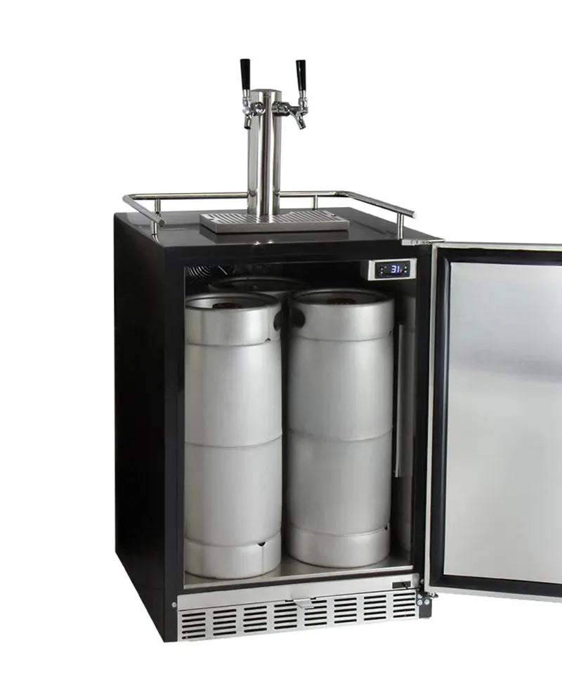 Kegco Dual Tap Freestanding Kegerator with Door Lock and Adjustable Temperature | Fridge.com