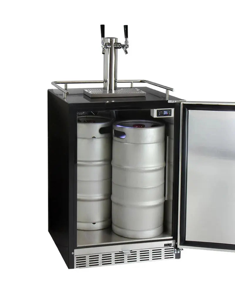 Kegco Dual Tap Freestanding Kegerator with Door Lock and Adjustable Temperature | Fridge.com