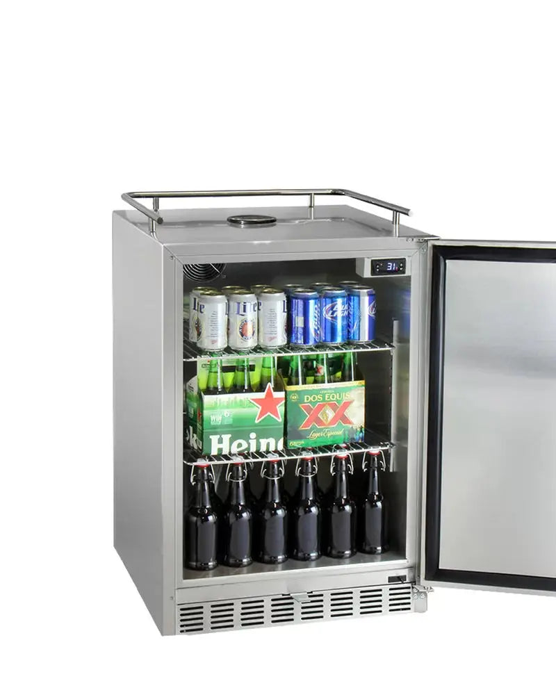 Kegco Outdoor Single Tap Freestanding Kegerator with Door Lock and Adjustable Temperature | Fridge.com